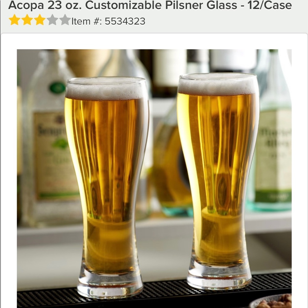 6 beer glasses 23 oz